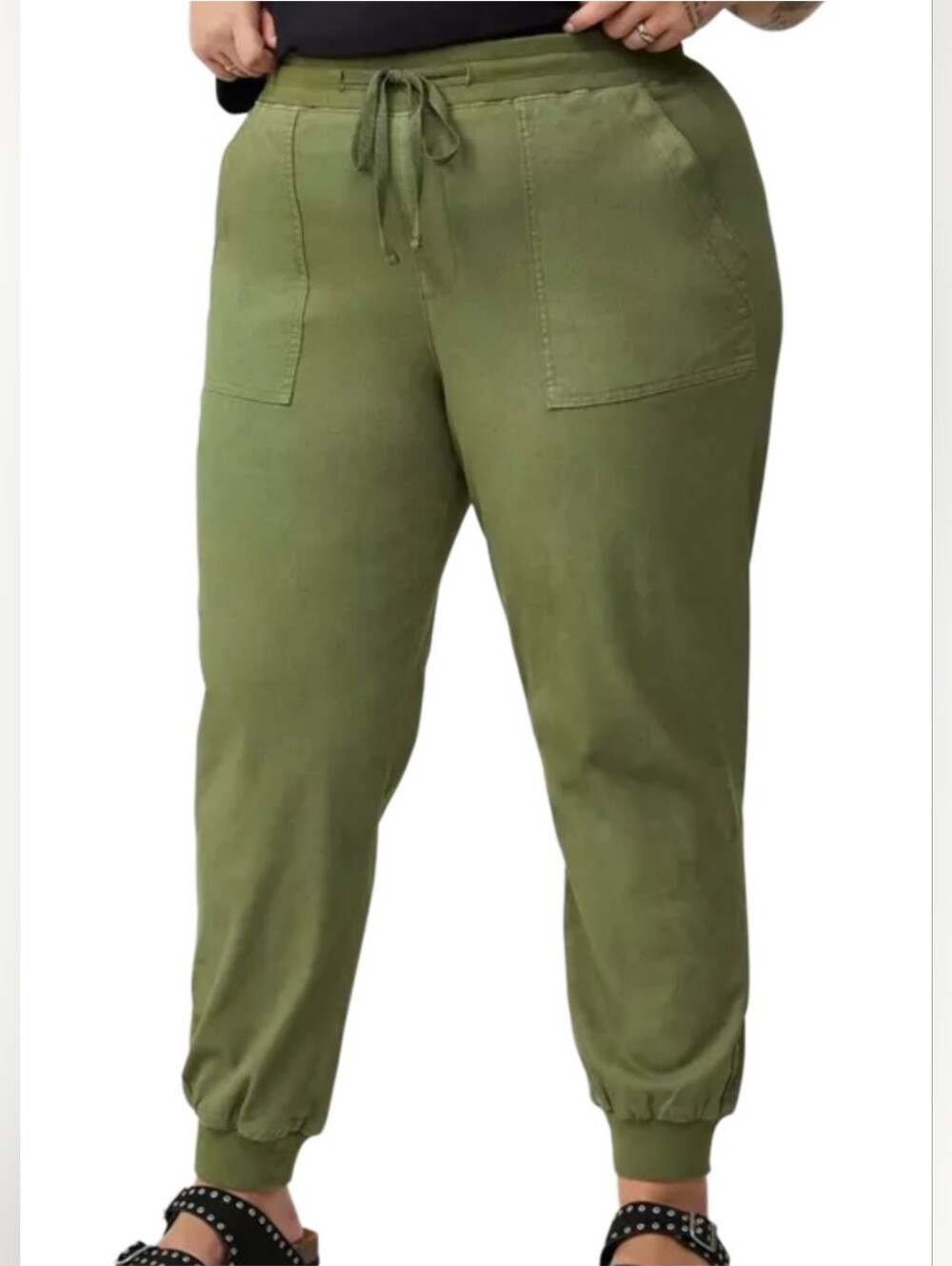 Torrid Olive Green High-Rise Pull-On Drawstring Jogger Style Pants Size 3R